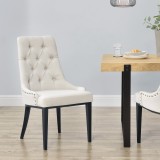 [en.casa]&reg; Scaun bucatarie Chester SF, 100 x 53 x 60 cm, poliestre/metal, culoarea nisipului/negru HausGarden Leisure, [en.casa]