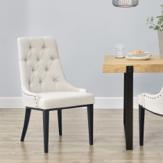 [en.casa]&reg; Scaun bucatarie Chester SF, 100 x 53 x 60 cm, poliestre/metal, culoarea nisipului/negru HausGarden Leisure