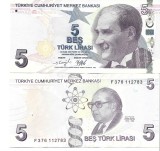 Turcia bancnota 5 lire 2009