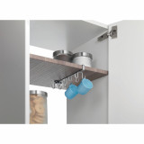 Suport cani pentru dulap Multi Hooks, Metaltex, 8x5x25 cm, inox/invelis Polytherm, argintiu