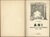 C9516N ANI, Anuar de cultură armeană 1942-1943 de H Dj Siruni, volumul I, 1943