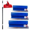 Set 3 gletiere profesionale, inox, 25, 40, 60 cm, suport, maner telescopic 1.2-2.2 m, Ergolite, Olejnik