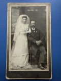 Fotografie veche pe carton - Mire si Mireasa - Atelier Scherling - Satu Mare