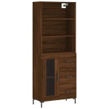 Dulap inalt, stejar maro, 69,5x34x180 cm, lemn compozit