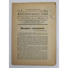 BIBLIOTECA &#039;&#039; MARGARITARELE LUMII &#039;&#039; NR. 5 , REVISTA TEOLOGICA , EDITIE INTERBELICA