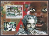 Sao Tome si Principe 2008 - Albert Schweitzer - Lupta &icirc;mpotriva SIDA, Colita, Cota 10 EURO, MNH