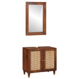 Mobilier pentru baie cu ușă 2 pcs 62 x 33 x 58 cm Lemn de mango solid