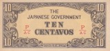 Bancnota Filipine 10 Centavos (1942) - P104b UNC ( ocupatia japoneza - vezi descriere )