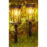 Set 2 lampi solare LED Rovo, 3000 K, lumina alb cald, eficienta inalta