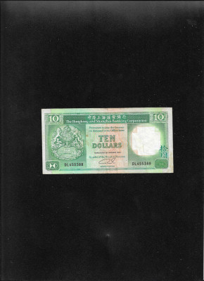 Hong Kong 10 dollars 1990 seria455388 foto