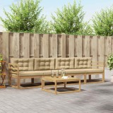 vidaXL Set de canapele de exterior cu pernă 4 pcs Alb și Bej 3386012