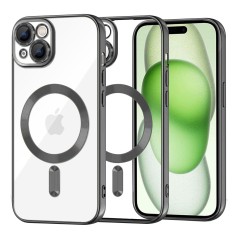 Husa premium iPhone 15 Plus Techsuit Luxury Crystal MagSafe, negru foto