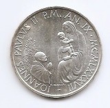 Vatican 1000 Lire 1987 - Papa Ioan Paul al II-lea (Anul Marian) Argint 14.6 g/835, 31.5 mm, KM-205 UNC !!! (necirculata)