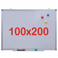 Tabla alba magnetica, 100x200 cm Premium (7 ani Garantie)