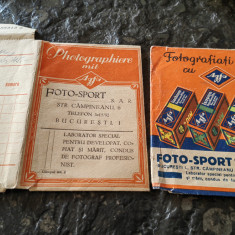 2 Plicuri reclama Agfa, Foto Sport S.A.R , Weiss, str Campineanu 6, interbelic,