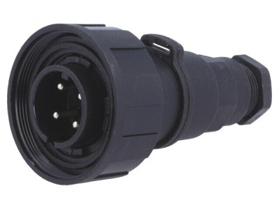 Conector circular mufă tată 4 pini cu filet interior foto