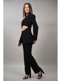Cumpara ieftin Pantaloni Dama Costum Milano Lumina, Negri, Marimea S. Elegant, Poliester &amp; Elastan
