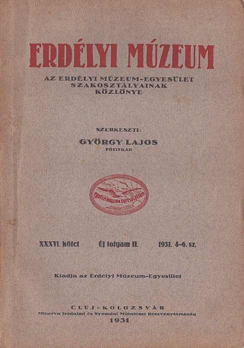 C8770N Erd&eacute;lyi M&uacute;zeum, 4-6/1931, Cluj