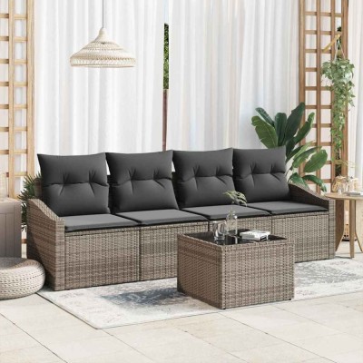 vidaXL Set de canapele pentru grădină Manual 5 pcs Gri 55 x 55 x 37 cm 3346589 foto