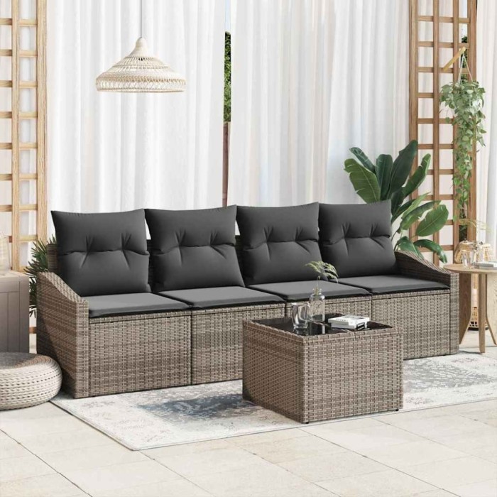vidaXL Set de canapele pentru grădină Manual 5 pcs Gri 55 x 55 x 37 cm 3346589