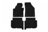 Covorase de podea din mocheta cu doua straturi, potrivite pentru VW Touran 2007-2015, cu 5 locuri, cu deschideri ovale, set de 4 bucati, negre Perform
