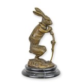 Iepurele vanator-statueta din bronz cu un soclu din marmura BX-67, Animale