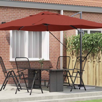 vidaXL Parasol Roma cu Picior &amp;Icirc;ncărcat Roșu și Negru 42003350 foto