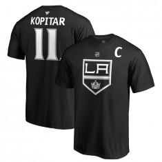 Los Angeles Kings tricou de bărbați black #11 Anze Kopitar Stack Logo Name &amp; Number - XXL