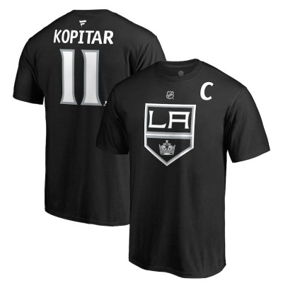 Los Angeles Kings tricou de bărbați black #11 Anze Kopitar Stack Logo Name &amp;amp;amp; Number - S foto