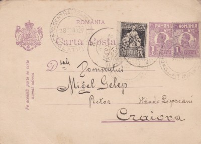 CARTE POSTALA CIRCULATA 27 FEB.1927 foto