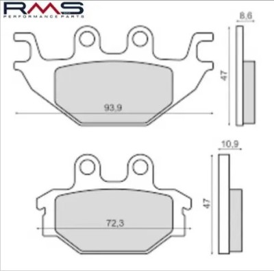 Set placute frana - Adly - CAN-AM 250 - Kymco KXR - Maxxer - MXU 250-500 - TGB Blade - Yamaha YZF-R 125 (08-13) (RMS) foto