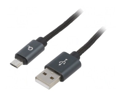 Cablu USB 2.0 A la Micro B Aurit 1,8m Negru foto
