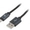 Cablu USB 2.0 A la Micro B Aurit 1,8m Negru