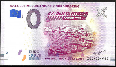 !!! 0 EURO SOUVENIR - GERMANIA , NURBURGRING , OLDTIMER - 2019.2 - UNC foto
