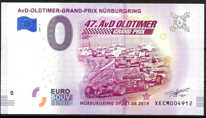 !!! 0 EURO SOUVENIR - GERMANIA , NURBURGRING , OLDTIMER - 2019.2 - UNC