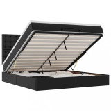 Cumpara ieftin Cadru de pat otoman saltele Negru 180x200cm piele artificiala