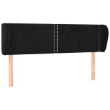 Cumpara ieftin Tablie de pat cu aripioare negru 147x23x78/88 cm catifea