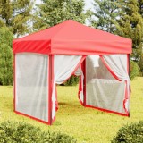 VidaXL Cort pliabil pentru petrecere, pereți laterali, roșu, 2x2 m