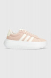 Adidas sneakers din piele intoarsă GRAND COURT culoarea roz IE1104