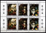 DB1 Pictura Tchad Ciad Brueghel Flori Supratipar Auriu MS MNH, Nestampilat