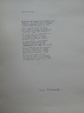 Manuscris de expozitie scris olograf de poetul Ioan Alexandru, poezia Vita de vie