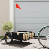 VidaXL Remorcă de bicicletă, negru, textil oxford și fier