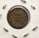 Olanda 10 Cents 1896 moneda din argint km # 116 AG. 640 Wilhelmina tiraj mic, Europa