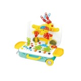 Jucărie multifuncțională eMazing, set 258 piese, cu 6 configurații diferite, valiză cu bormașină, multicolor