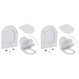 Capace WC cu &icirc;nchidere silențioasă, 2 buc., alb, plastic