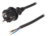 Cablu Alimentare PLASTROL SCHUKO 3x1.5mm&sup2; PVC 3m Negru IP44 H05VV-F