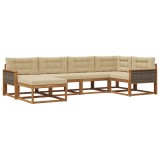 vidaXL Set de canapele de exterior cu pernă 6 pcs Natural și Bej 3382701
