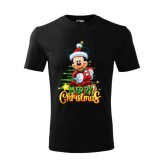 Tricou Personalizat de Craciun cu Personaj Animat si Mesaj Merry Christmas