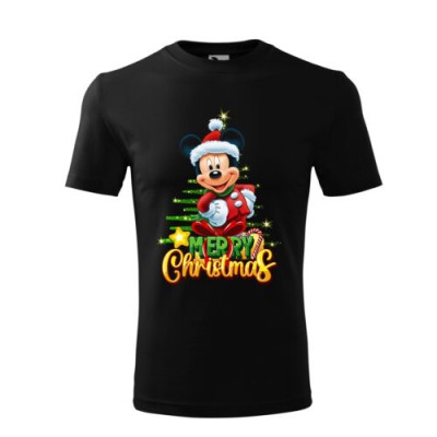Tricou Personalizat de Craciun cu Personaj Animat si Mesaj Merry Christmas foto