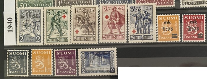 FINLANDA 1940, An complet, serii MNH